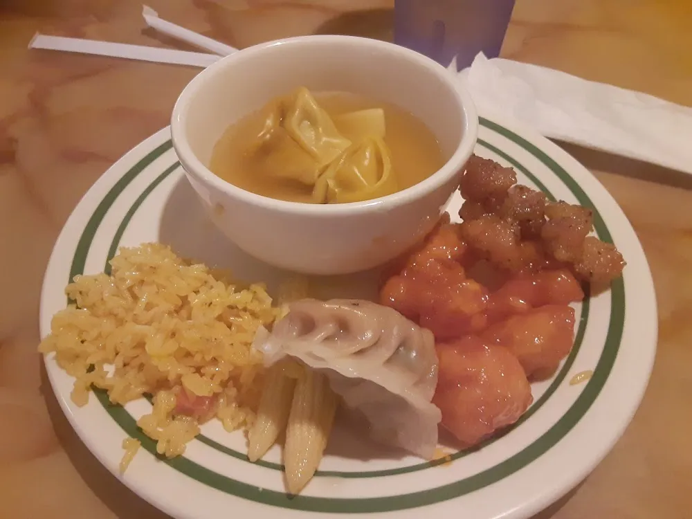 Wonton Soup and Honey Chicken